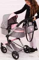 Bayer Design Dolls Pram Neo Vario -pink And Grey