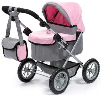 Bayer Design Dolls Pram Trendy - Pink And Grey