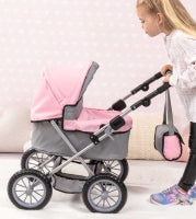 Bayer Design Dolls Pram Trendy - Pink And Grey