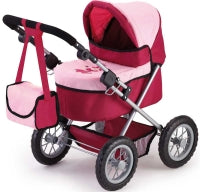 Bayer Design Dolls Pram Trendy - Pink And Red
