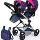 Bayer Design Dolls Pram Twin Neo - Blue And Dark Pink