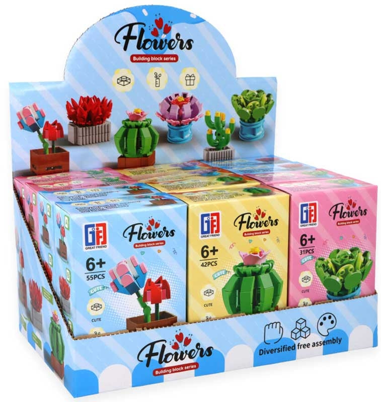Blocks Flowers Kit 12cm Assorted