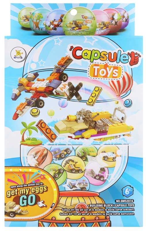 Blocks Vehicle Kit In Capsule 6.5cm Assorted