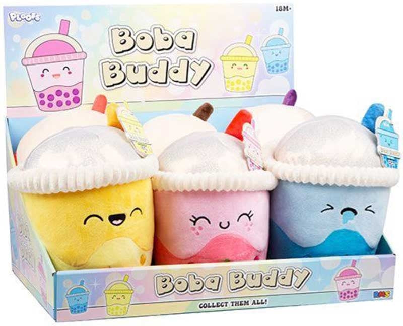 Boba Tea Plush 25cm 3 Assorted Pnk/yel/blu