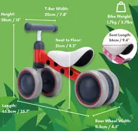 Boldcube - Baby Balance Bike: Ladybird - Red