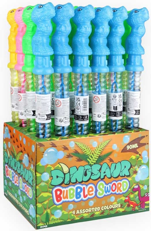 Bubble Sword W/dinosaur Handle 90ml 35cm Assorted