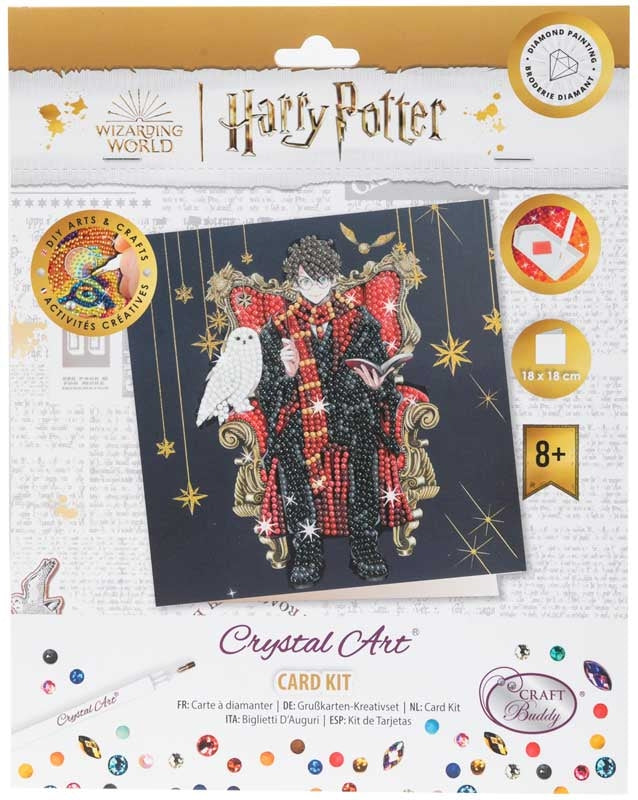 Craft Buddy - Harry & Hedwig - 18x18cm Crystal Art Card