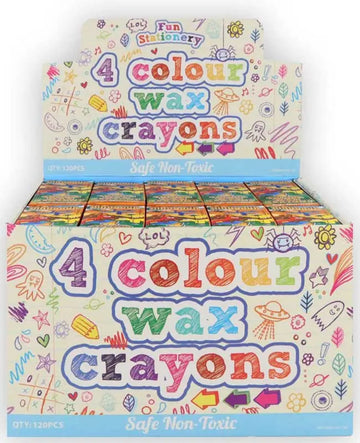 Crayon Wax 4 Pc Box 8cm Dinosaur