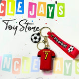 Football T shirt keychains and Bracelet