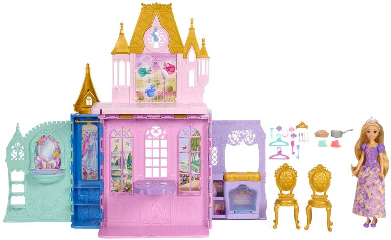 Disney Princess Close & Carry Castle & Rapunzel Fashion Doll