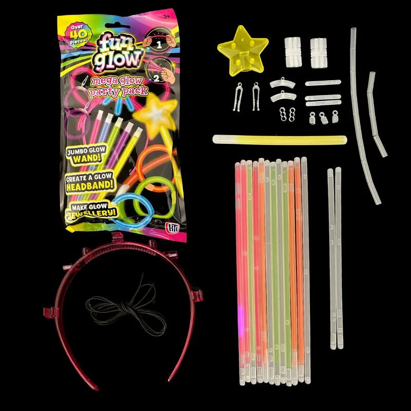 GLOW STICK MEGA PARTY PACK - 40 PIECE SET - LIGHT UP THE NIGHT!
