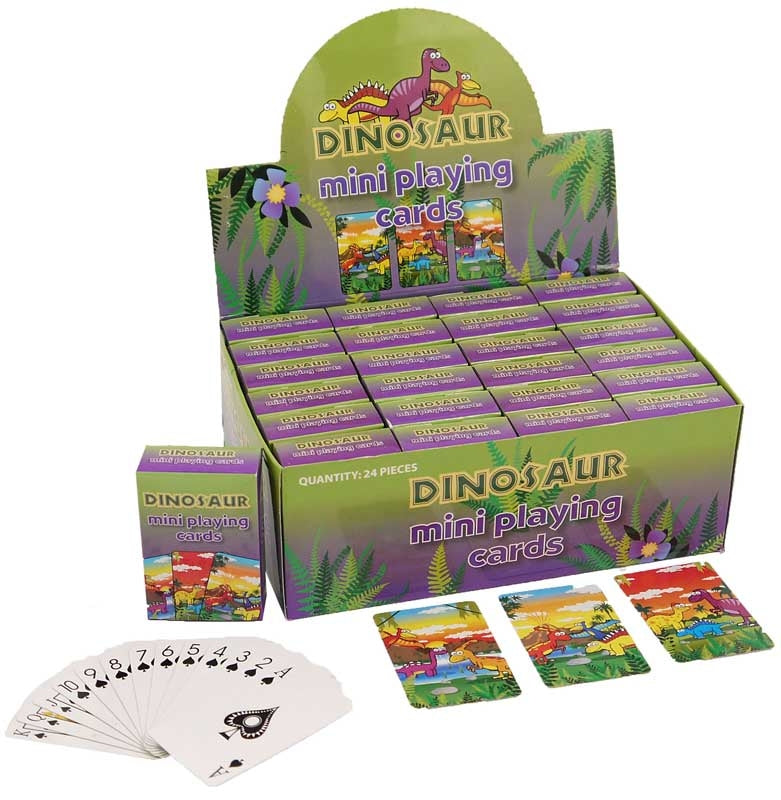 Fun Stationery Cards Playing Mini Dinosaur 6 x 4cm 3 Assorte