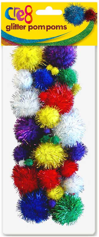 glitter-pom-poms