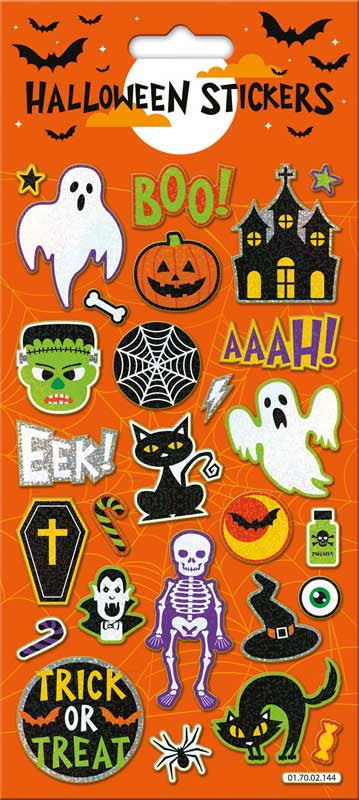 Halloween Boo (orange) Large Foil Stickers