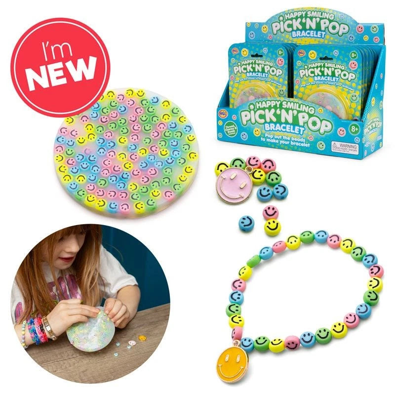 Pick N Pop Bracelets - Love Heart, Happy Smiling, Pretty Flower, Honeybee Fun for Kids