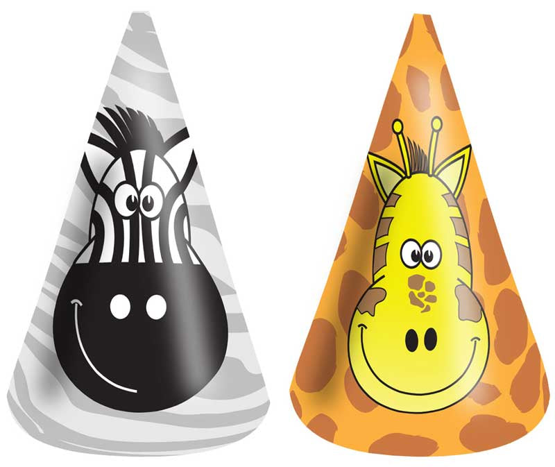 144-hat-cones-jungle-16-5cm-6-assorted