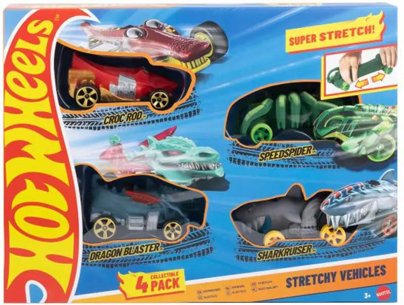 Hot Wheels Stretchy Vehicle 4 Pack