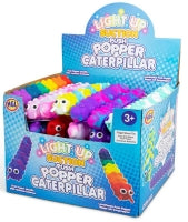 Light Up Suction Push Popper Caterpillar Assorted