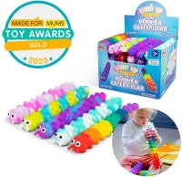 Light Up Suction Push Popper Caterpillar Assorted