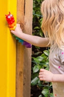 Light Up Suction Push Popper Rainbow Caterpillar