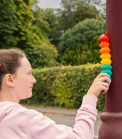 Light Up Suction Push Popper Rainbow Caterpillar