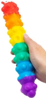 Light Up Suction Push Popper Rainbow Caterpillar