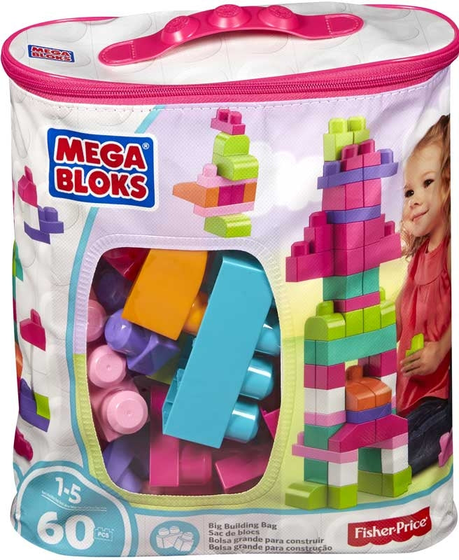 Mega Bloks Building Bag 60pc Pink