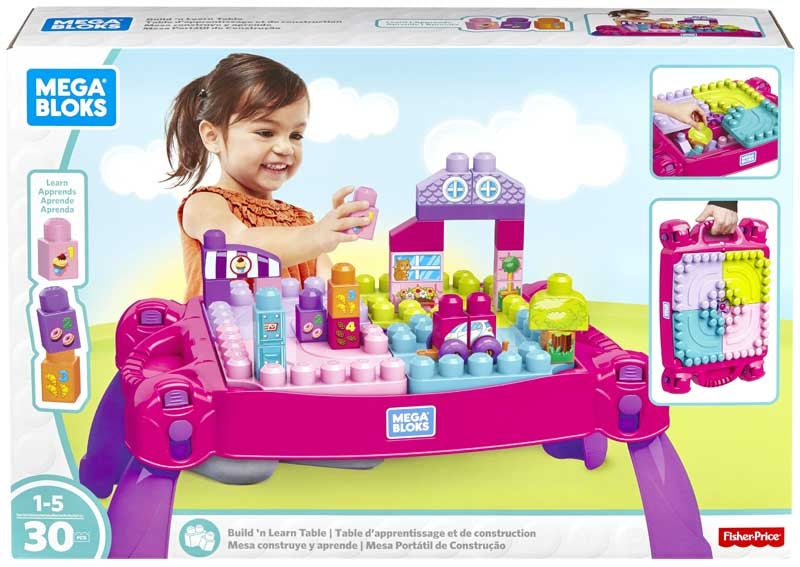 Mega Bloks Build N Learn Table Pink