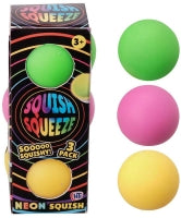 Neon Super Squish Balls 3 Pack Assorted