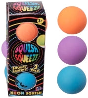 Neon Super Squish Balls 3 Pack Assorted