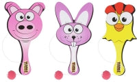 Paddle Bat/ball Farm Wooden 22cm Assorted