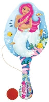 Paddle Bat/ball Mermaids Wooden 22cm Assorted