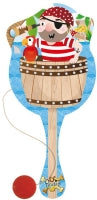 Paddle Bat/ball Pirate Wooden 22cm Assorted