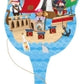 Paddle Bat/ball Pirate Wooden 22cm Assorted