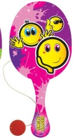Paddle Bat/ball Smile Wooden 22cm Assorted