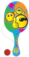 Paddle Bat/ball Smile Wooden 22cm Assorted