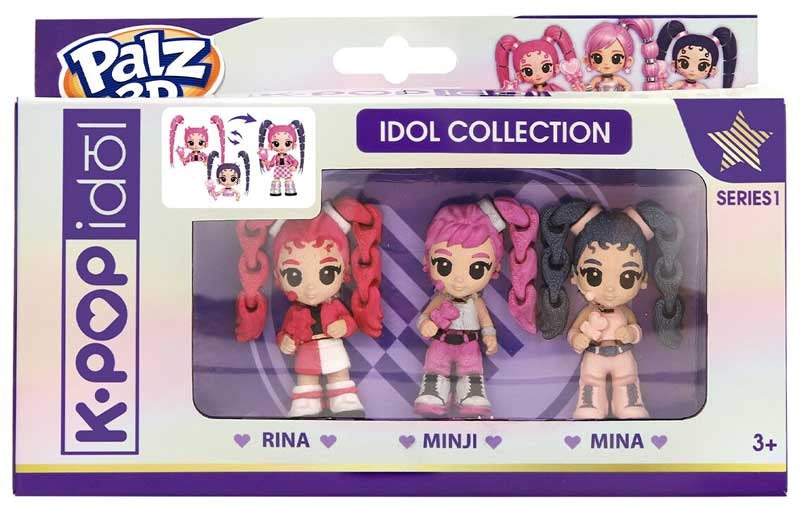 Palz 3D - 6cm K - Pop Idols - 3 - Pack Assorted