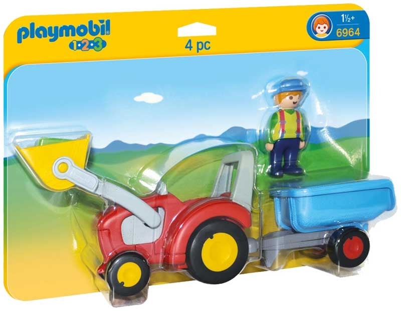 Playmobil 1.2.3 Tractor With Trailer
