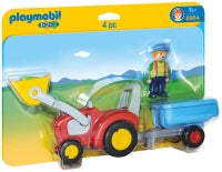 Playmobil 1.2.3 Tractor With Trailer