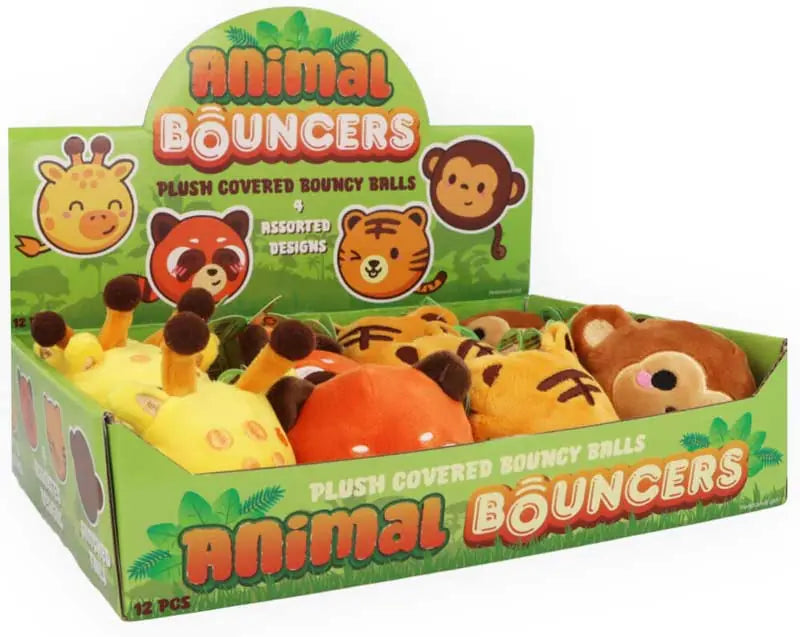 Plush Bouncy Ball Jungle 6.8cm Assorted