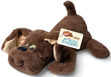 Pound Puppies Weighted Snuggles Plush - Dark Bown With Long