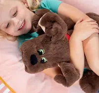 Pound Puppies Weighted Snuggles Plush - Dark Bown With Long