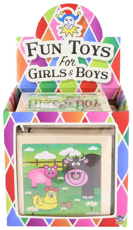 Jigsaw Puzzle Wooden Farm 11 Cm 4 Assorted