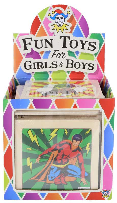 Jigsaw Puzzle Wooden Super Hero 11 Cm 4 Assorted