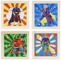 Jigsaw Puzzle Wooden Super Hero 11 Cm 4 Assorted