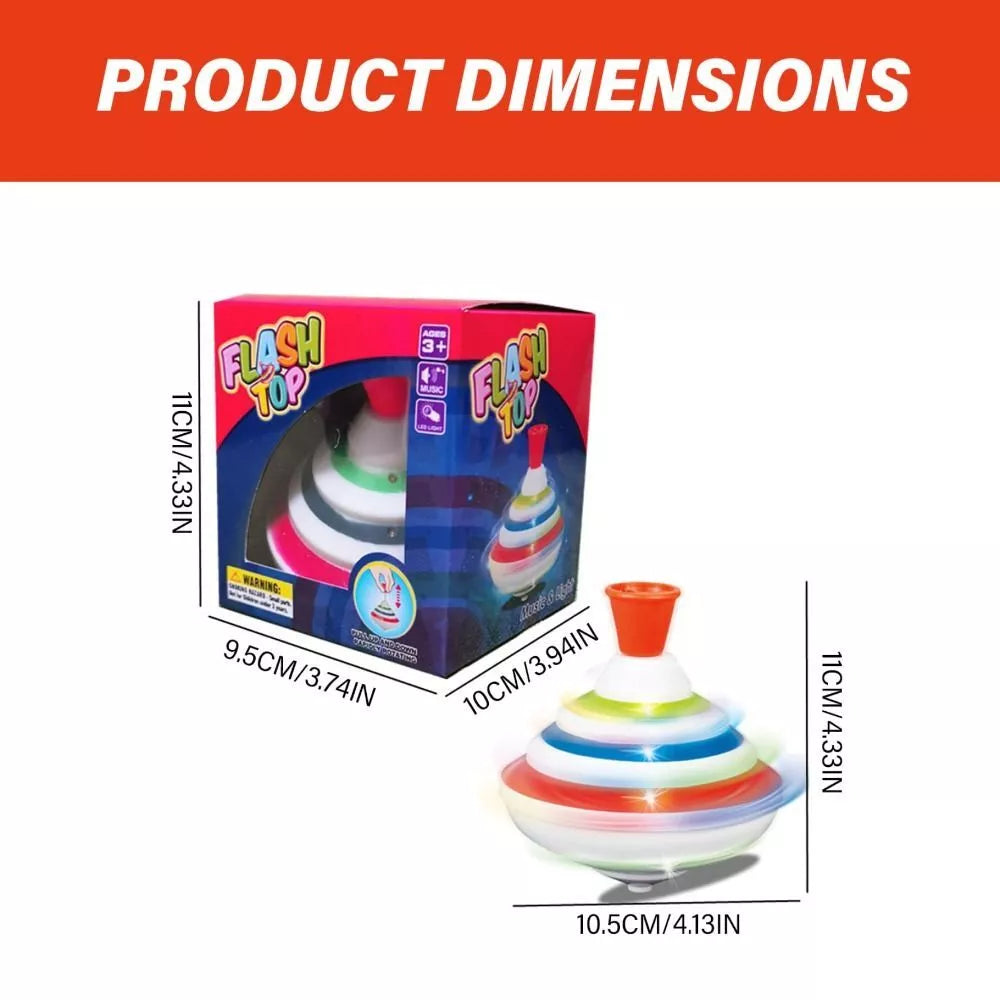 Manual Press Light Up Spinning Top 4x4 Inch - Fun Party Favor for Kids