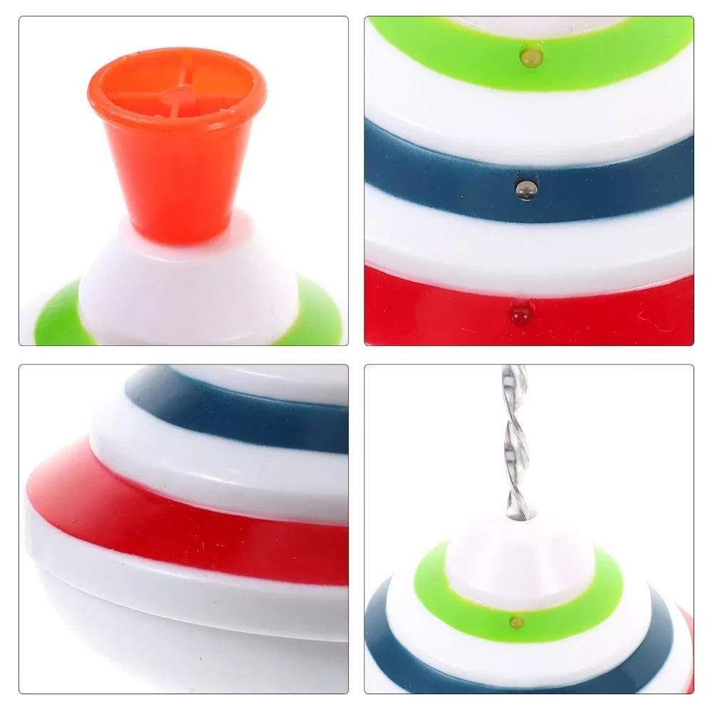 Manual Press Light Up Spinning Top 4x4 Inch - Fun Party Favor for Kids