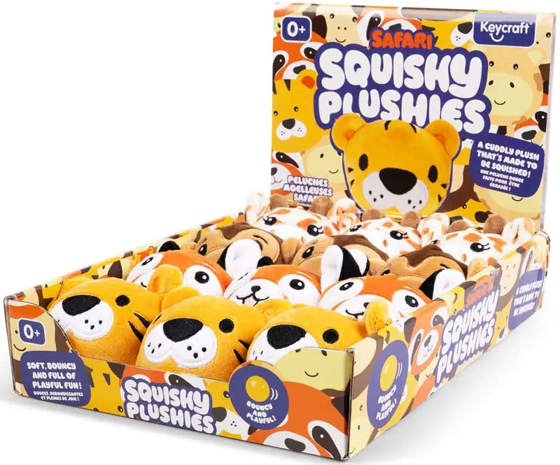 Safari Animal Squishy Plushies Sensory Toys Assorted