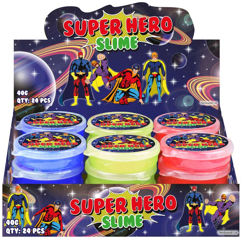 Slime Super Hero 40g 7cm x 2cm Assorted