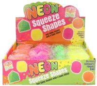 Squeeze Shapes 7cm Neon Cols Assorted